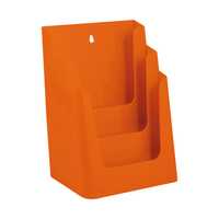 3-fach Prospekthalter DIN A4 / Tischprospektständer / Prospektaufsteller / Mehrfachständer / Flyerhalter | narancssárga hasonló mint. RAL 2004