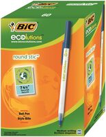 Bic Ecolutions Round Stic Ballpoint Pen Recycled 1mm Tip 0.32mm Line Blue (Pack 60)