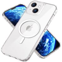 NALIA Clear MagPower Cover compatible with iPhone 14 Plus Case [compatible with MagSafe], Transparent Anti-Scratch Anti-Yellow See Through Protector, Translucent Hard Back & Rei...