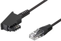 DSL-/VDSL-Routerkabel, 3 m, Schwarz - Kupferleiter (CU), TAE-F-Stecker > RJ45-Stecker (8P2C)