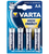 Varta® Batterie powerful Alkaline (Alkali Mignon) LR 03 VHE (AA) 1,5V, 4er Pack in Blister