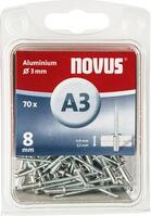 Novus 110055306 Popszegecs (Ø x H) 3 mm x 8 mm Alumínium Alumínium 70 db