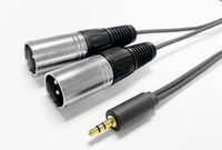 3.5MM CABLE to 2 x XLR male 15m Audiokabel