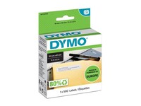 Dymo LW Labels, Papier, 19 x 51 mm, Zwart op Wit (rol 500 stuks)