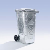Waste bin made of sheet steel, DIN EN 840