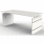 Schreibtisch Form 4 mit Wangengestell 180x80x68-76cm weiß