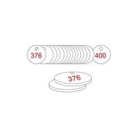 33mm Traffolyte valve marking tags - Red / White (376 to 400)
