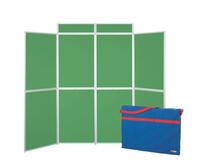 Aluminium framed, large panel, folding display panel kit - 8 panel, apple green