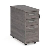 Express office tall mobile pedestal drawers - narrow width, grey oak