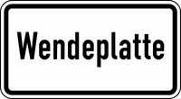 Verkehrszeichen VZ 2421 Wendeplatte, 330 x 600, 2mm flach, RA 1