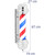 Słupek szyld fryzjerski barberski barber pole obrotowy podświetlany 38 cm - srebrny