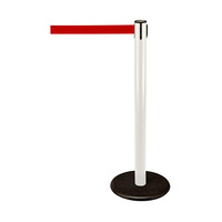 Barrier Post / Barrier Stand "Guide 28" | white red similar to Pantone 186 C 2300 mm