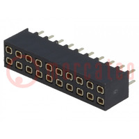 Connector: pin strips; socket; female; PIN: 20; straight; 2.54mm