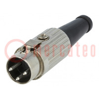 Plug; DIN; male; PIN: 3; Layout: 180°; straight; for cable; soldering