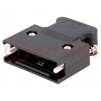 Plug case; PIN: 26; Locking: screws; for cable; Mini D Ribbon