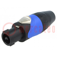 Plug; loudspeaker; female; PIN: 2; for cable; 30A; 133V; SP; IP54