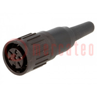 Connector: DIN; plug; female; PIN: 6; straight; for cable; soldering