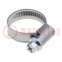 Worm gear clamp; 16÷25mm; steel; Plating: zinc