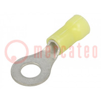 Tip: ring; M6; Ø: 6.35mm; 3÷6mm2; crimped; for cable; insulated