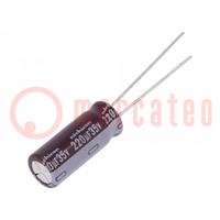 Capacitor: electrolytic; low ESR; THT; 220uF; 35VDC; Ø8x20mm; ±20%