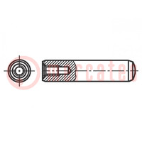 Perno distanziale cilindrico; acciaio; BN 1970; Ø: 16mm; L: 100mm