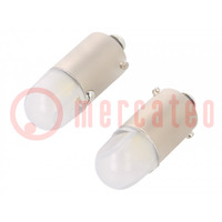 Filament lamp: automotive; BA9S; transparent; 12V; 1W; 6000K; 30lm