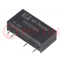 Converter: DC/DC; 1W; Uin: 12V; Uout: 12VDC; Iout: 83.3mA; SIP; THT