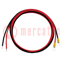 Test leads; ring terminal x2,free end x2; 1.2m; red and black