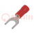 Tip: fork; M5; Ø: 5.3mm; 0.5÷1mm2; crimped; for cable; insulated; red
