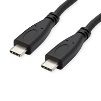ROLINE Câble USB 3.2 Gen 2, avec PD (Power Delivery), avec Emark, C-C, M/M, noir, 1 m