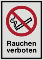 Kombischild - Rauchen verboten, Rot/Schwarz, 18.5 x 13.1 cm, Aluminiumverbund