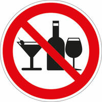 Verbotsschild - Verbotszeichen Alkoholverbot, Folie, d = 20,0 cm