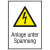 Anlage unter Spannung Warn-Kombischild, Kunststoff, 13,1x18,5 cm DIN EN ISO 7010 W012 + Zusatztext ASR A1.3 W012 + Zusatztext