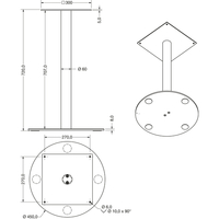 Skizze zu SIMAUSROM Set telaio per tavolo Jaco acciaio nero rivestimento protettivo