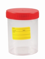 Multipurpose beakers 200 ml, PSwith red screw lid, non-graduated,