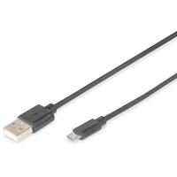 DIGITUS USB 2.0 Anschlusskabel Typ A -mikro B St/St 1.8m, sw