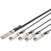 DIGITUS Kabel QSFP+ to 4XSFP+ 40G DAC 3.0m schwarz