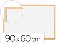 Pizarra blanca laminada (90x60 cm) con marco de madera de Q-Connect