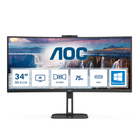 AOC V5 CU34V5CW/BK LED display 86,4 cm (34") 3440 x 1440 pixelek Wide Quad HD Fekete