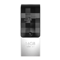 Silicon Power Mobile C31 USB flash meghajtó 16 GB USB Type-A / USB Type-C 3.2 Gen 1 (3.1 Gen 1) Fekete, Ezüst