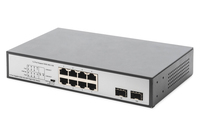 Digitus DN-95140 hálózati kapcsoló Beállítást nem igénylő (unmanaged) Gigabit Ethernet (10/100/1000) Ethernet-áramellátás (PoE) támogatása Fekete, Ezüst