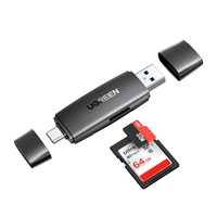 Ugreen 80191 kártyaolvasó USB 3.2 Gen 1 (3.1 Gen 1) Type-A/Type-C Fekete