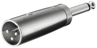 Goobay XLR-Adapter, AUX-Klinke 6,35 mm, Mono-Stecker zu XLR-Stecker, 1x XLR-Stecker (3-polig) > 1x 6,35-mm-Klinkenstecker (2-polig, mono), silver