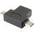 Renkforce RF-4541490 tussenstuk voor kabels USB 3.1 (Gen 1) Type A Micro-USB 2.0 B, USB-C Zwart