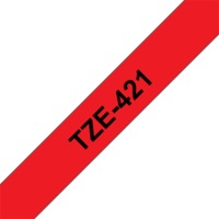 BROTHER szalag TZe-421, Piros alapon Fekete, Laminált, 9mm 0.35", 8 méter