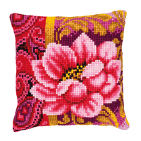 Cross Stitch Kit: Cushion: Pink Flower
