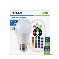 VT-2022 6W A60 RGB BULB REMOTE CONTROL COLORCODE:4000K E27 BLISTER PACK