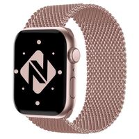 NALIA Metal Milanese Smart Watch Bracelet compatible with Apple Watch Strap SE & Series 8/7/6/5/4/3/2/1, 38mm 40mm 41mm, iWatch Wrist Strap Magnetic Clasp, Men & Women Rose Gold