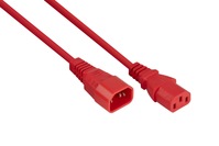 kabelmeister® Kaltgeräteverlängerung Kaltgeräte-Stecker C14 an Kaltgeräte-Buchse C13, rot, 0,75mm²,