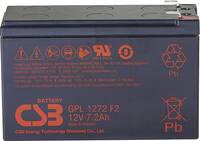 CSB Battery GPL 1272 Ólomakku 12 V 7.2 Ah Ólom-vlies (AGM) (Sz x Ma x Mé) 151 x 98 x 65 mm 6,35 mm-es laposérintkezős dugó Karbantartásmentes, Kis önkisülés
